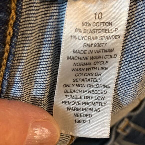 Ana Size 10 high rise straight leg distressed/patched denim jeans - Picture 8 of 8